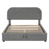 TiramisuBest Queen Upholstered Platform Bed with Dual USB Outlets, Storage Shelves, Bedside Pillows, Velvet Fabric, Beige - 4 of 4