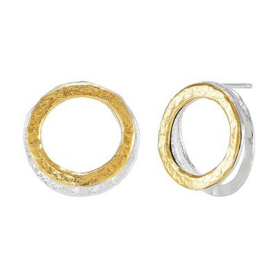 Silpada 'Clear Roads' Sterling Silver with 14K Yellow Gold Plating Stud Earrings