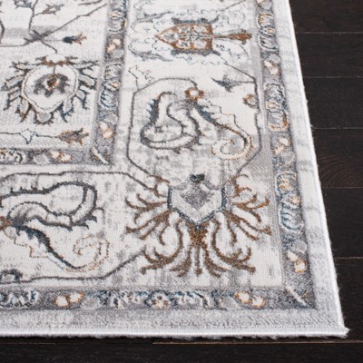 Ivory and Gray Abstract Synthetic Area Rug, 8' x 10'
