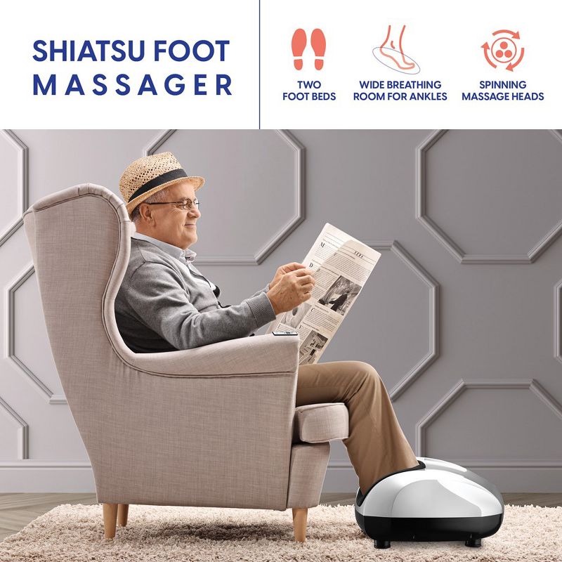 Shiatsu Foot Massager Machimne with Heat, Deep-Kneading, 5 Pressure Settings, Non Slip Rubber Feet By Belmint, 2 of 8