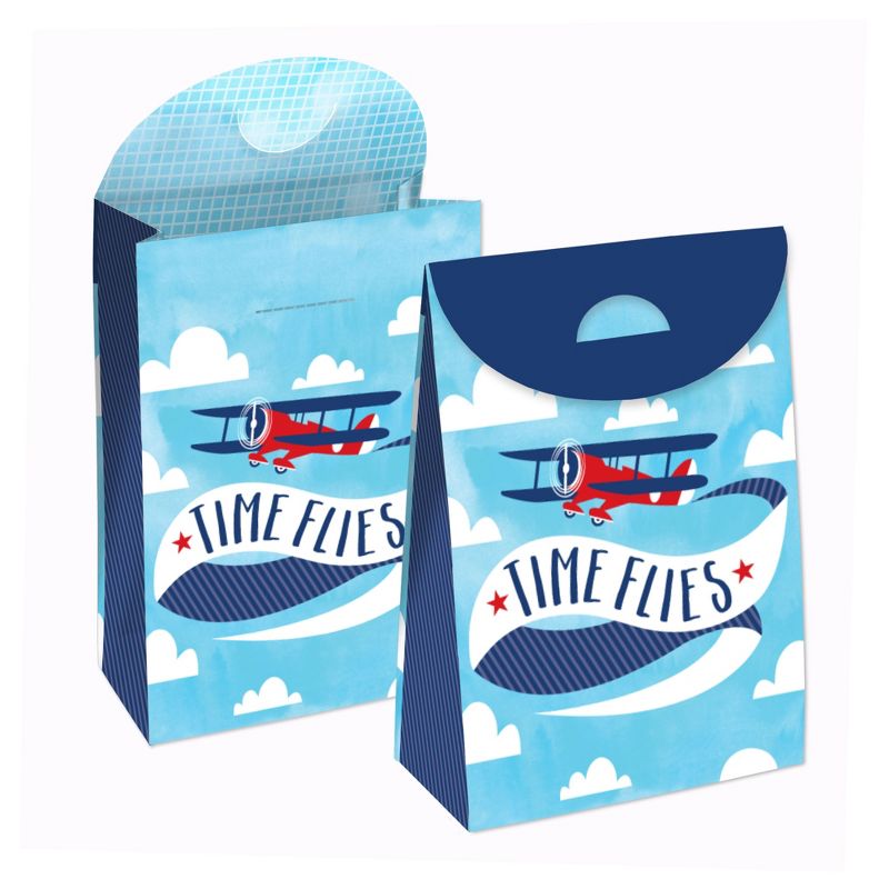 Big Dot of Happiness Taking Flight - Airplane - Vintage Plane Baby Shower or Birthday Gift Favor Bags - Party Goodie Boxes - Set of 12, 1 of 9