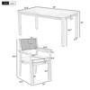 7-Piece Outdoor Patio Acacia Wood Dining Set with Rectangular Table and 6 Rattan Backrest Cushioned Chairs - 2 of 4
