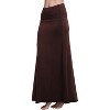 Women's Fold-Over Flare Maxi Skirt - Stylish Spandex Long Skirt for All-Day Comfort Rum Raisin - 3 of 4
