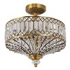 15.25" Glass/Metal Tiered Jeweled Semi Flush Mount Ceiling Lights - River of Goods - 2 of 4
