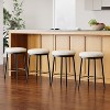 Racxily Set of 4 Modern Counter Stools, Iron Frame with Sponge Cushion & Footrest for Kitchen & Dining Room, White - 3 of 4