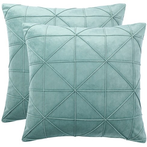 Throw Pillow Cover 18x18 Inch Pleated Decorative Soild Soft Velvet Cushion  Case