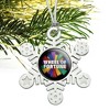 Wheel of Fortune Onion Logo Metal Snowflake Christmas Tree Holiday Ornament - 2 of 3