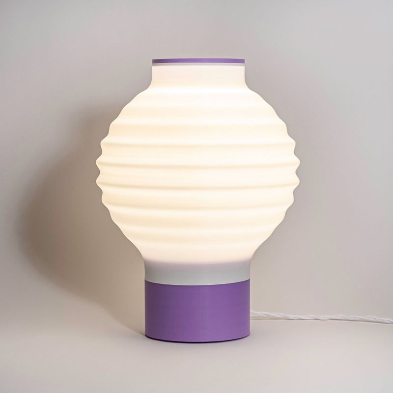 15" Asian Lantern Vintage Traditional Plant-Based PLA 3D Printed Dimmable LED Table Lamp White - JONATHAN Y, 4 of 8