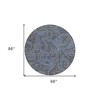 Charcoal Gray And Blue Paisley Washable Indoor Outdoor Area Rug - 3 of 4