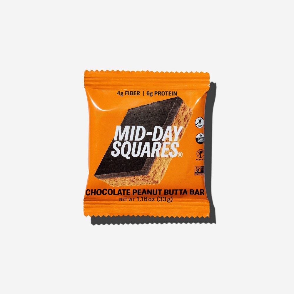 Mid-Day Squares Peanut Butta Organic Plant Based Functional Chocolate Bar - 1.16oz
