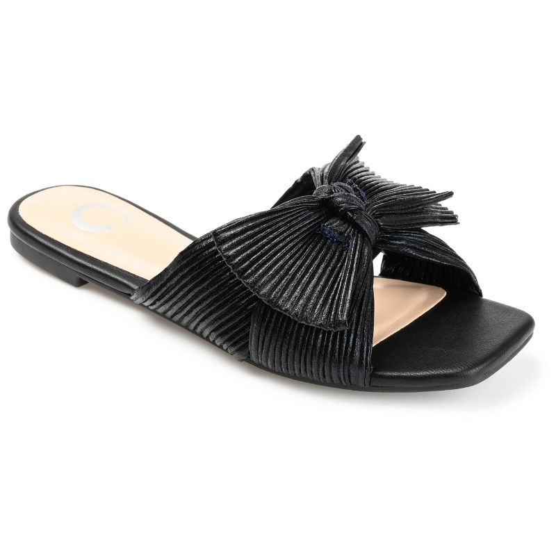 Journee Collection Womens Medium and Wide Width Serlina Tru Comfort Foam Slide Low Block Heel Sandals, 1 of 11