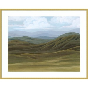 Amanti Art Blue Mountain Strata II by Grace Popp Wood Framed Wall Art Print - 1 of 4