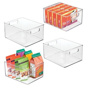 iDesign Plastic Stackable Pantry Bin with Handles - Set of 4 - Clear, USA Made - 1 of 4