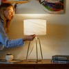 Marble Lampshade Table Lamp – Bronze Metal with On-Line Switch, Modern Small Desk/Bedside Light, 110V Plug-In - 2 of 4
