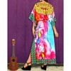 LA LEELA Women's House Daily Routine Evening Wear Loungewear Maxi Kaftan Casual Long Slit Dress Caftansuit Coverup for Women One Size Multi,Abstract - 4 of 4