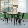 Emma and Oliver Indoor/Outdoor Dining Table, 30" Round All Weather Poly Resin Top with Steel Base - 2 of 4