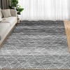 9'x12' Machine Washable Area Rug, Neutral Modern Design, Non-Slip, Foldable, Stain Resistant, Low Pile, Bedroom, Office, Kids Room, Blue - 2 of 4
