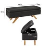 VECELO Modern Soft PU Leather Storage Bench, Ottoman 44" Shoestool with 6.1" Deep Storage Space for Living Room or Bedroom, Easy to Clean, Black - 3 of 4