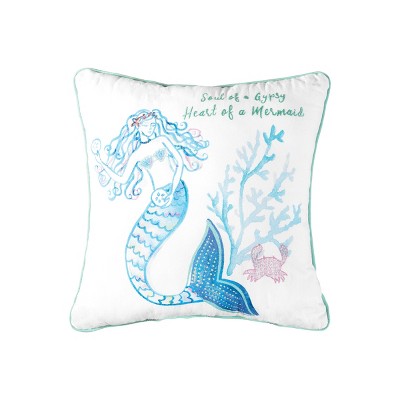 C&F Home Mermaid Garden Soul Of A Gypsy Embroidered Pillow