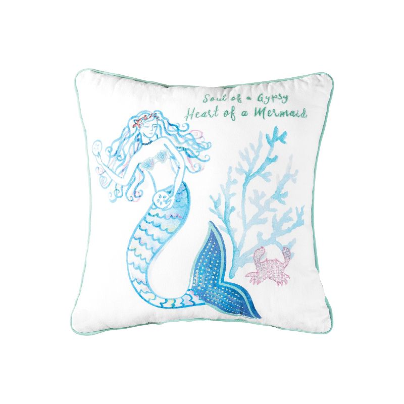 C&F Home Mermaid Garden Soul Of A Gypsy Embroidered Pillow, 1 of 7