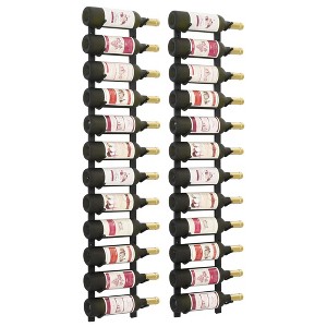 vidaXL Wall Mounted Wine Racks for 12 Bottles 2 pcs Black Iron - 1 of 4