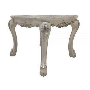 Royal Hampton End Table With Contrast Carved Motif Turned Legs, Black - 1 of 4