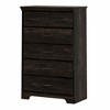 South Shore Versa 5 Drawer Chest Rubbed Black: Traditional Style, Metal Handles, Laminate Surface, Anti-Tip Hardware - 2 of 4