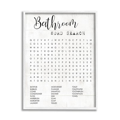 Stupell Industries Bathroom Word Search Fun Family Design