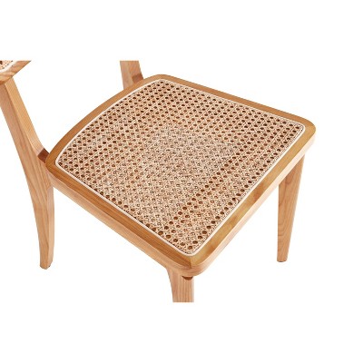 Giverny Natural Ash Wood and Rattan Armless Dining Chair
