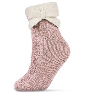 Memoi Women's Cozy Ballerina Plush Lined Slipper Sock Shorties Pink 9-11 - 1 of 3