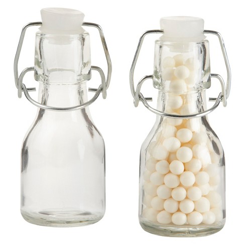 12ct Mini Glass Favor Bottle With Swing Top