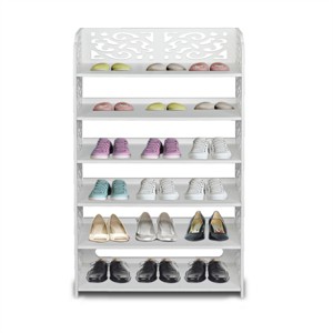 FURNIinspire Shoe Racks Wood 4 Tier Free Standing Shoe Rack Shoe Organizer Multifunctional Shoe Shelf for Entryway, White, 9.44"*24.4"*38.18" - 1 of 4