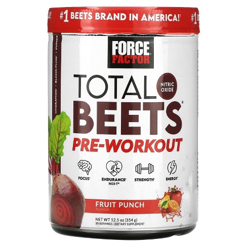 Force Factor Total Beets, Pre-workout, Fruit Punch, 12.5 Oz (354 G) : Target