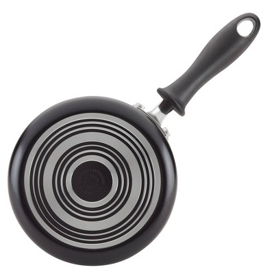 Black Aluminum Nonstick 2-Quart Covered Saucepan with Glass Lid