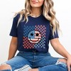 Simply Sage Market Women's Checkered Patriotic Smiley Face Short Sleeve Graphic Tee - 2 of 4