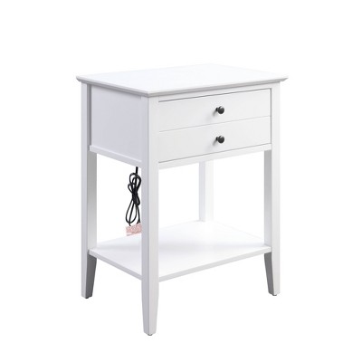 Grardor Side Table With Usb Charging Dock White - Acme Furniture