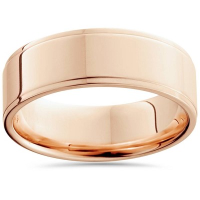 Pompeii3 6mm 14K Rose Gold High Polished Step Cut Wedding Band