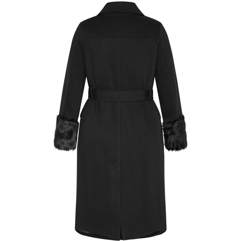 Women's Plus Size Penelope Coat - Black | CITY CHIC, 5 of 6