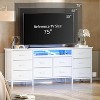 63" TV Stand for 65-75 Inch TVs, 10-Drawer Entertainment Center with Power Outlets & LED Lights - Long Media Console Dresser - 4 of 4