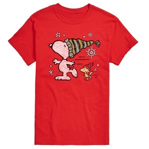 Men's - Peanuts - Snoopy Woodstock Skate Short Sleeve Graphic T-Shirt - 1 of 4
