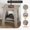 End Table, Small Side Table with 2-Layer Storage Shelves, Farmhouse Nightstand, Rustic Wooden Bedside Table - 4 of 4