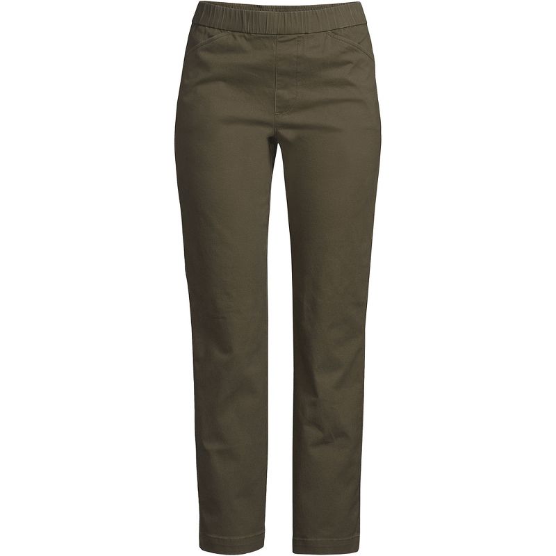 Lands' End Women's Mid Rise Pull On Chino Crop Pants, 3 of 9