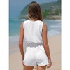 EXLURA Womens Summer 2 Piece Sets Sleeveless V Neck Knotted Tank Tops Shorts Matching Sets Vacation Cruise Beach Outfits 2025 - 4 of 4