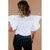 Women's Sheer Ruffled Sleeve Top - Everyday Chic Boutique - 2 of 4