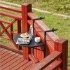 Gardenised Indoor and Outdoor Rattan Decorative Plastic Foldable Balcony Table, Black - 3 of 4