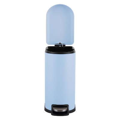 Tide Pool Blue Stainless Steel Step-Open Trash Can