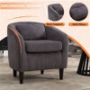 HOMEFUN Modern Corduroy Upholstered Accent Chair with Wooden Legs - 2 of 4