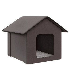 SKYONE Heated Cat Shelter: Waterproof Insulated Outdoor/Indoor Kitty House with Breathable Windows - 1 of 4