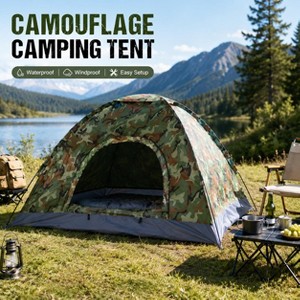 3-4 Person Camping Dome Tent, Waterproof Portable Family Tent with Carry  Bag, Lightweight Outdoor Tent for Camping, Hiking & Fishing, Camouflage :  Target