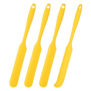 Unique Bargains Silicone Heat Resistant Non-Stick Long Handle Food Spatula for Jars 4 Pcs - 1 of 4